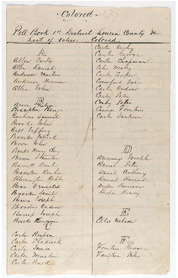 Sample of 1867 Poll Registration lists 