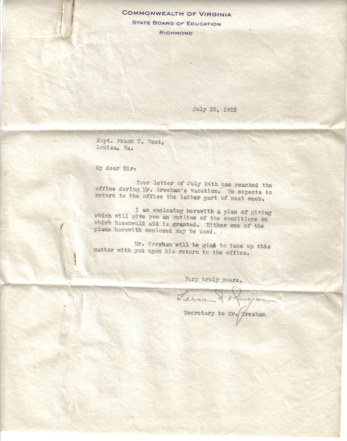 19230725 Letter Enclosed Rosenwald Plan for Distrib of Funds.jpg