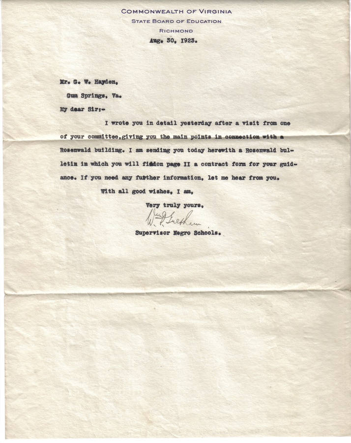19230830 Letter Sending Rosenwald Bulletin.jpg