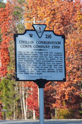 Highway Marker for CCC Camp in Mineral, VA